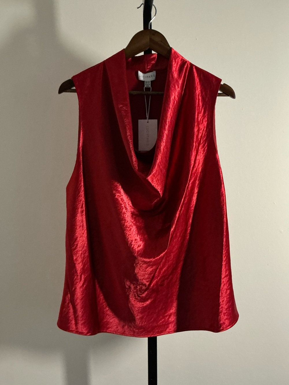 🆕 Lucy Paris |  Satin Cowl Neck Sleeveless Top